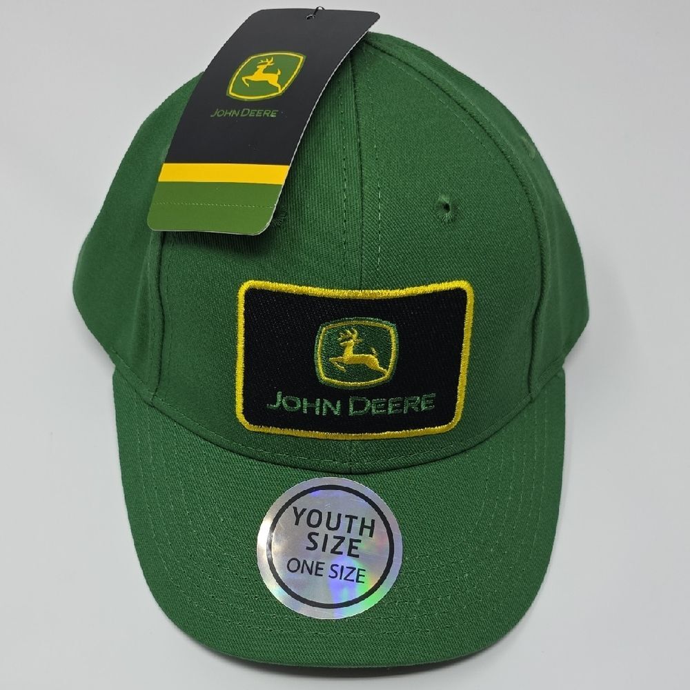 John Deere Youth Green Adjustable Baseball Hat Cap NWT One Size
